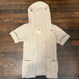 Hollister Cream Hooded Knit Cardigan